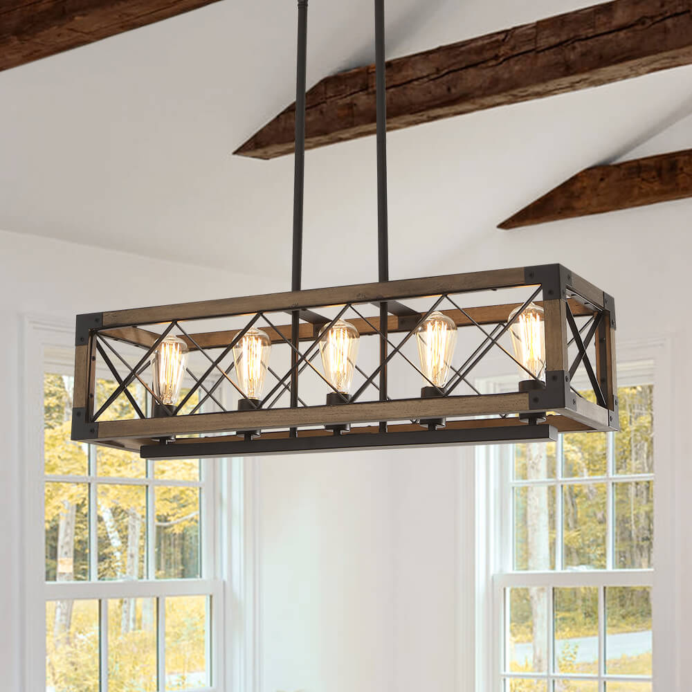 Lampadario in Legno Moderno Aurora