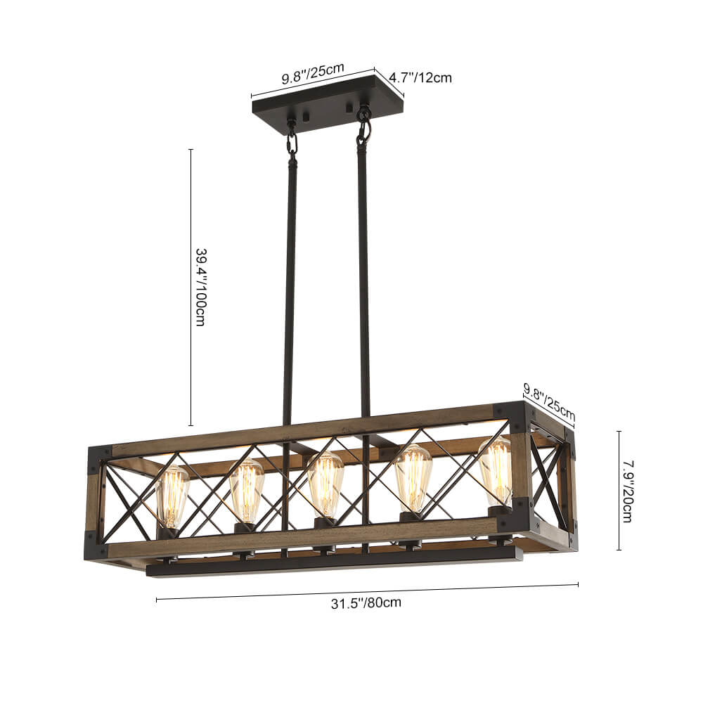 Lampadario in Legno Moderno Aurora