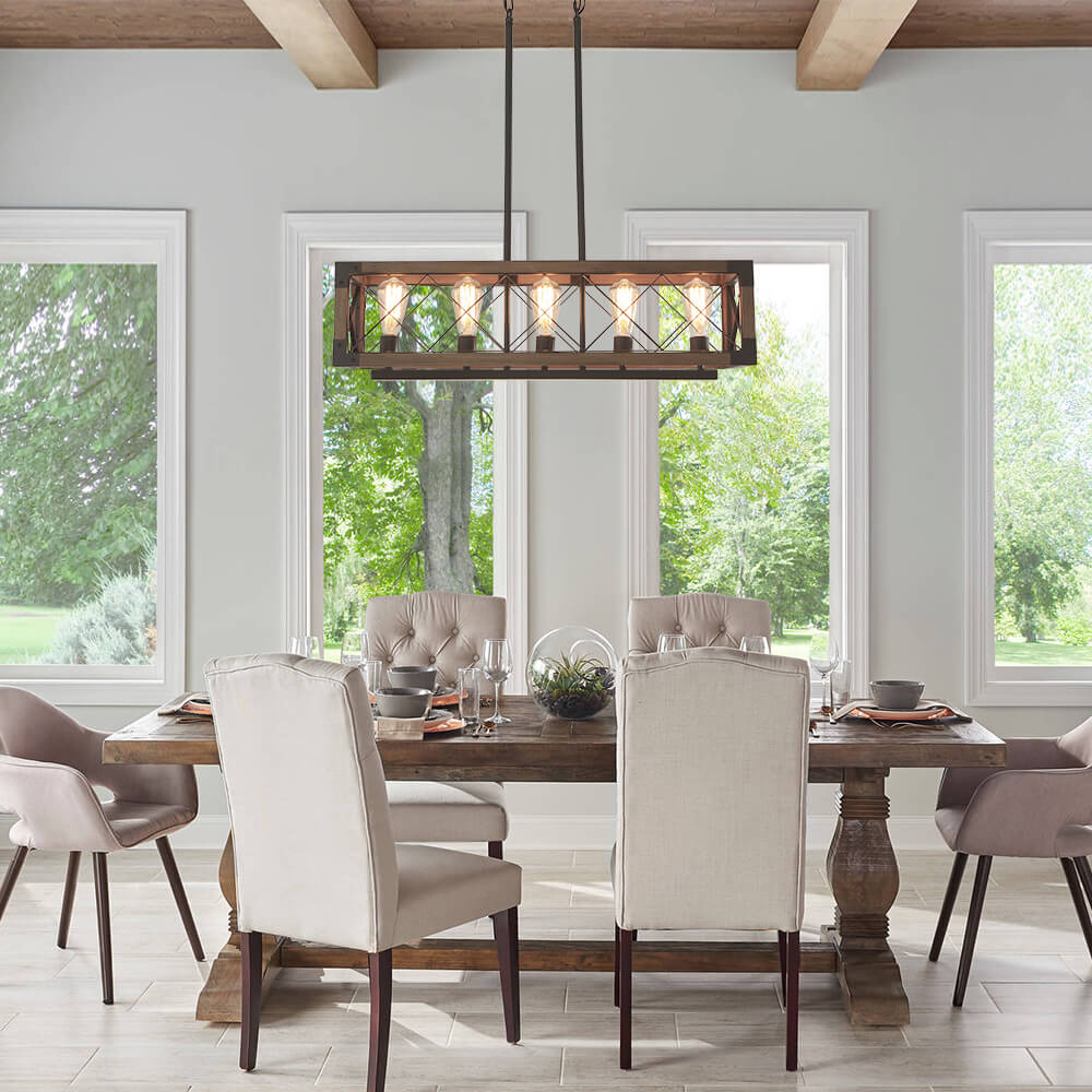 Lampadario in Legno Moderno Aurora