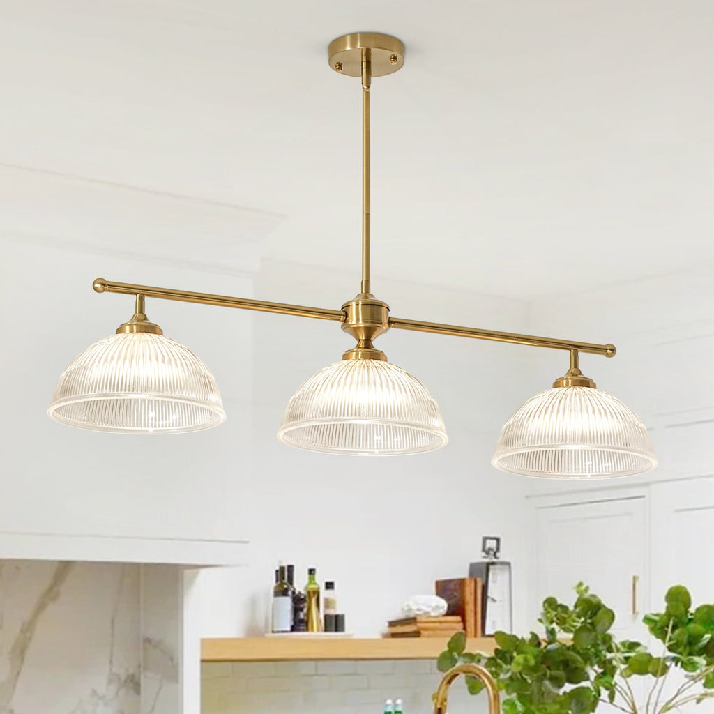 Lampada a sospensione in vetro trasparente a forma di cupola con 1 luce in stile industriale e fattoria