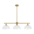 Lampada a sospensione in vetro trasparente a forma di cupola con 1 luce in stile industriale e fattoria