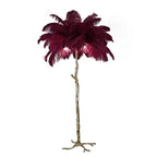 Lampada da terra in piume – Finitura dorata – Bianca – 160 cm – Presenza elegante per soggiorno e camera da letto
