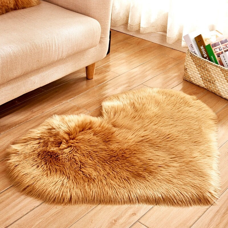 LushHeart - Tappeto ad area a forma di cuore con morbida e leggera texture per ambienti accoglienti