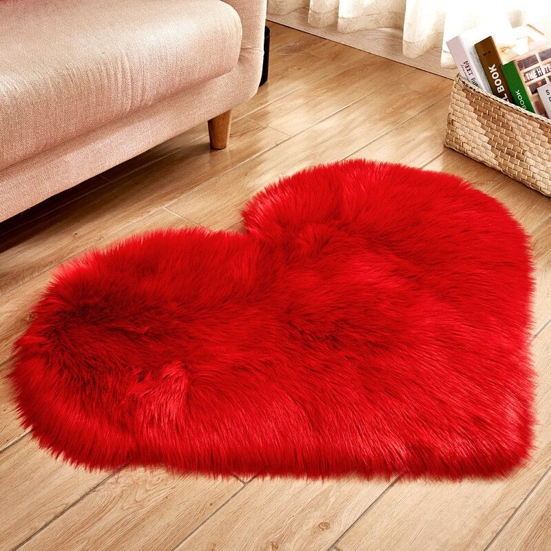 LushHeart - Tappeto ad area a forma di cuore con morbida e leggera texture per ambienti accoglienti