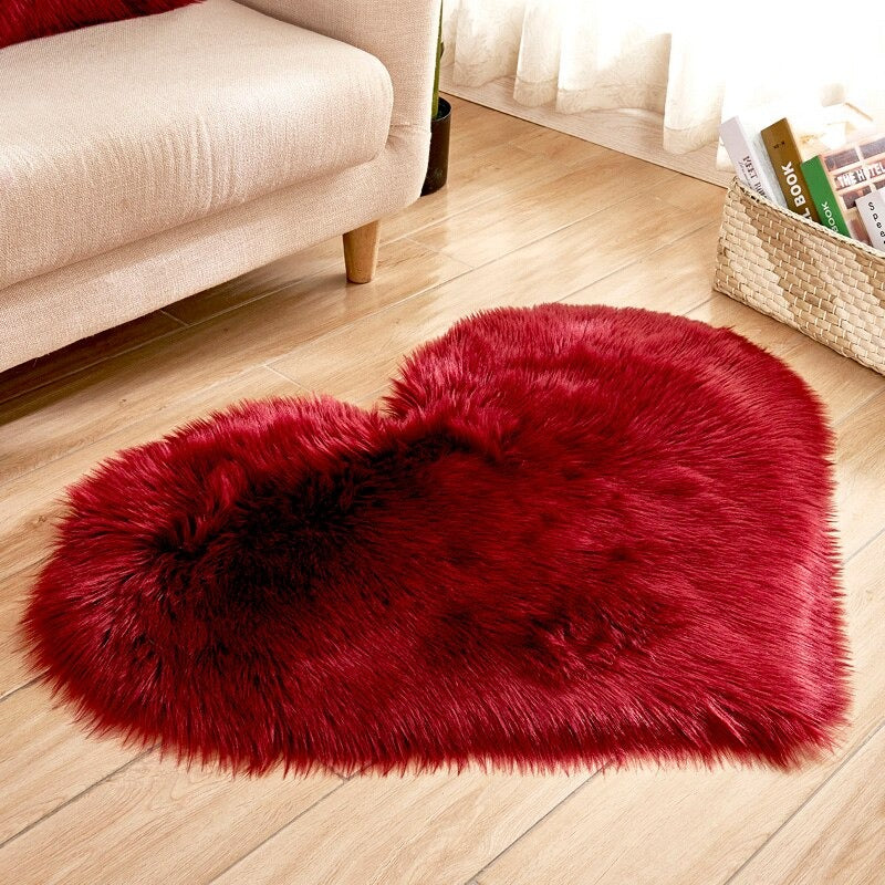 LushHeart - Tappeto ad area a forma di cuore con morbida e leggera texture per ambienti accoglienti