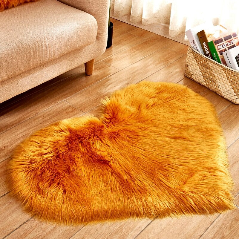 LushHeart - Tappeto ad area a forma di cuore con morbida e leggera texture per ambienti accoglienti