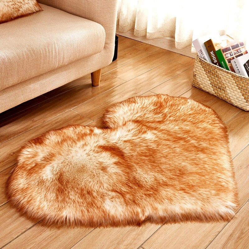 LushHeart - Tappeto ad area a forma di cuore con morbida e leggera texture per ambienti accoglienti