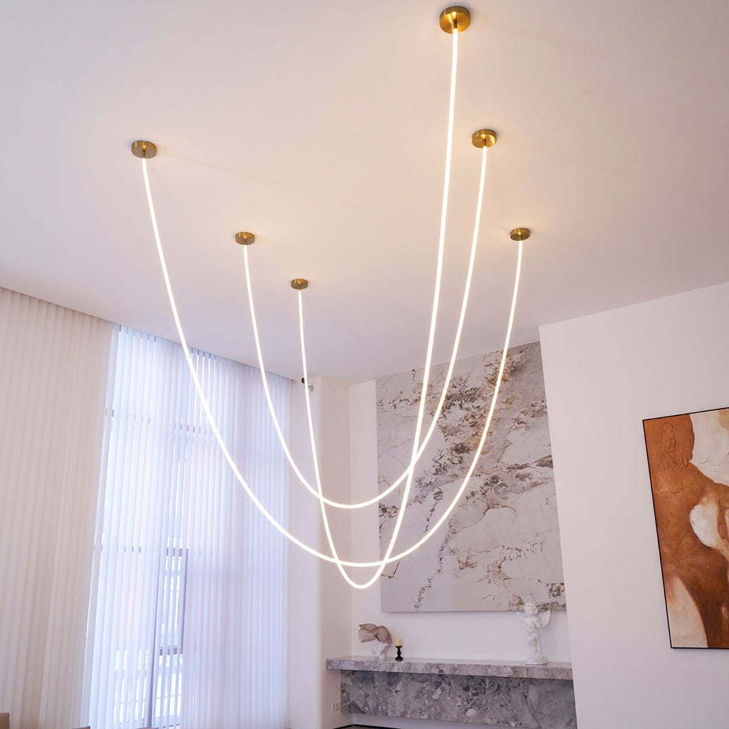 Lampada a sospensione a curva flessibile