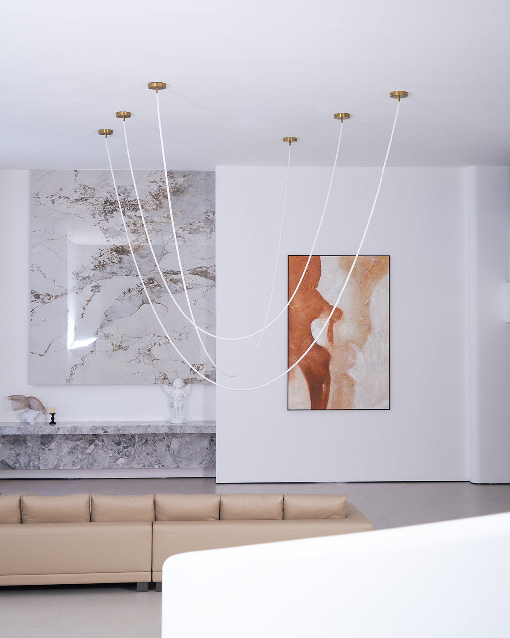 Lampada a sospensione a curva flessibile