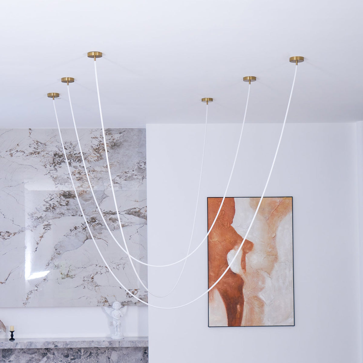 Lampada a sospensione a curva flessibile