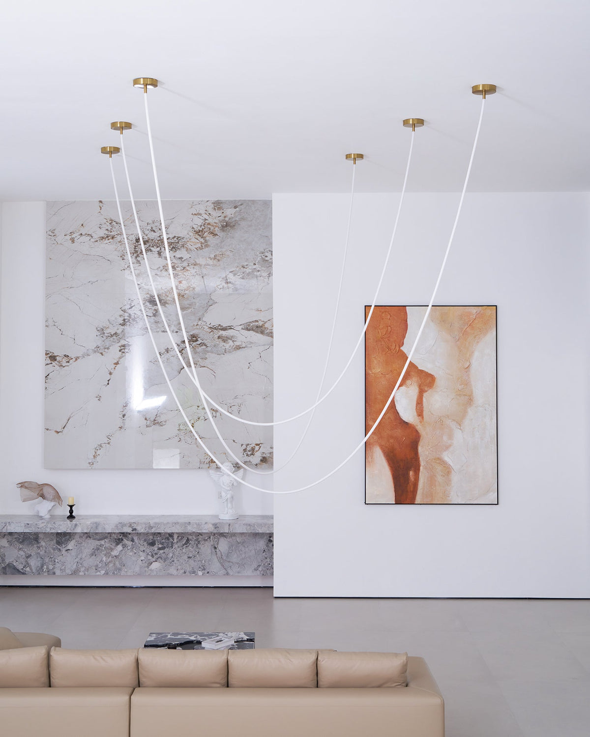 Lampada a sospensione a curva flessibile