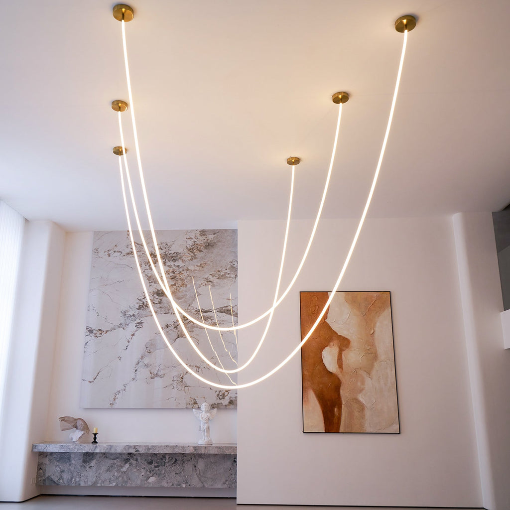 Lampada a sospensione a curva flessibile