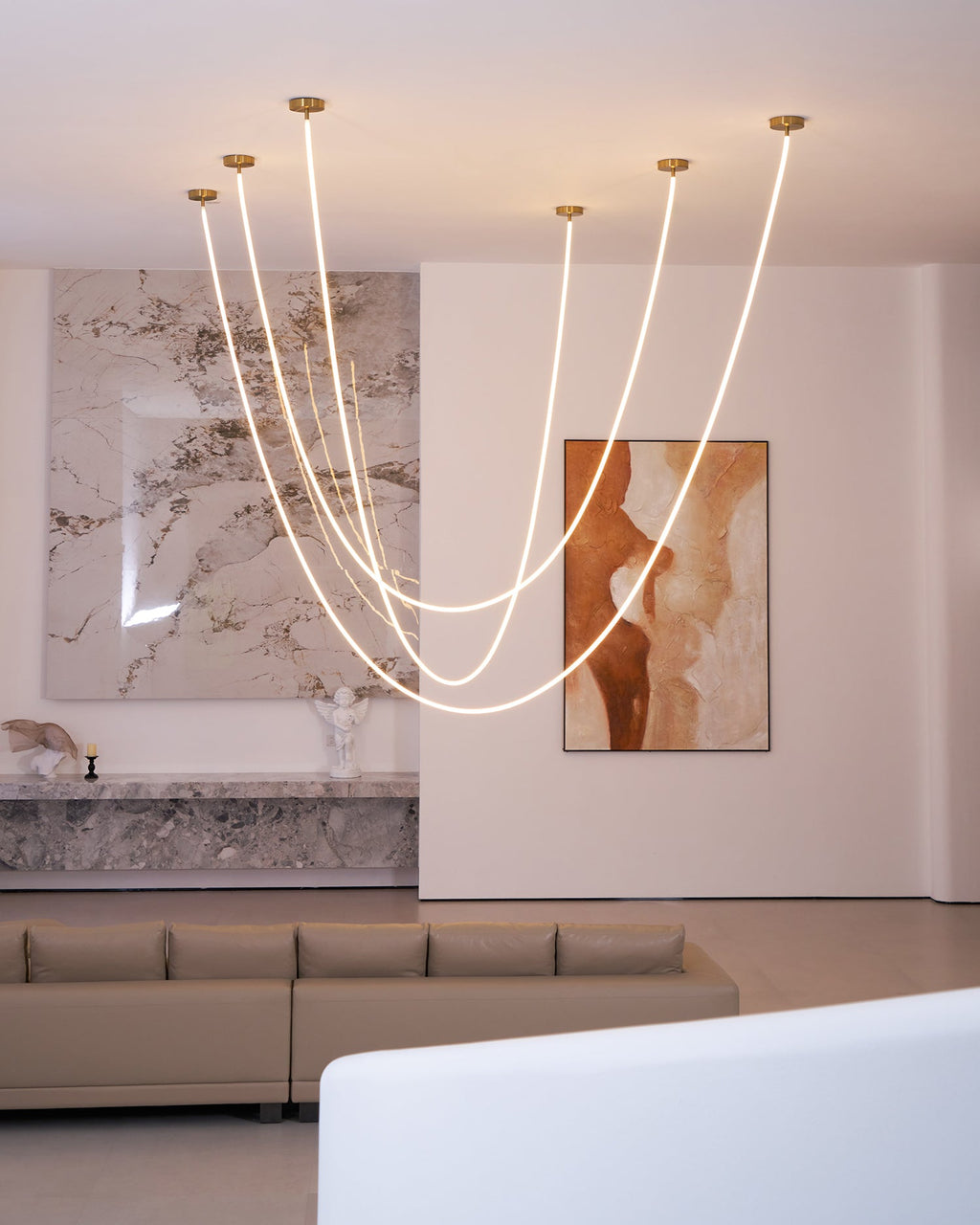 Lampada a sospensione a curva flessibile