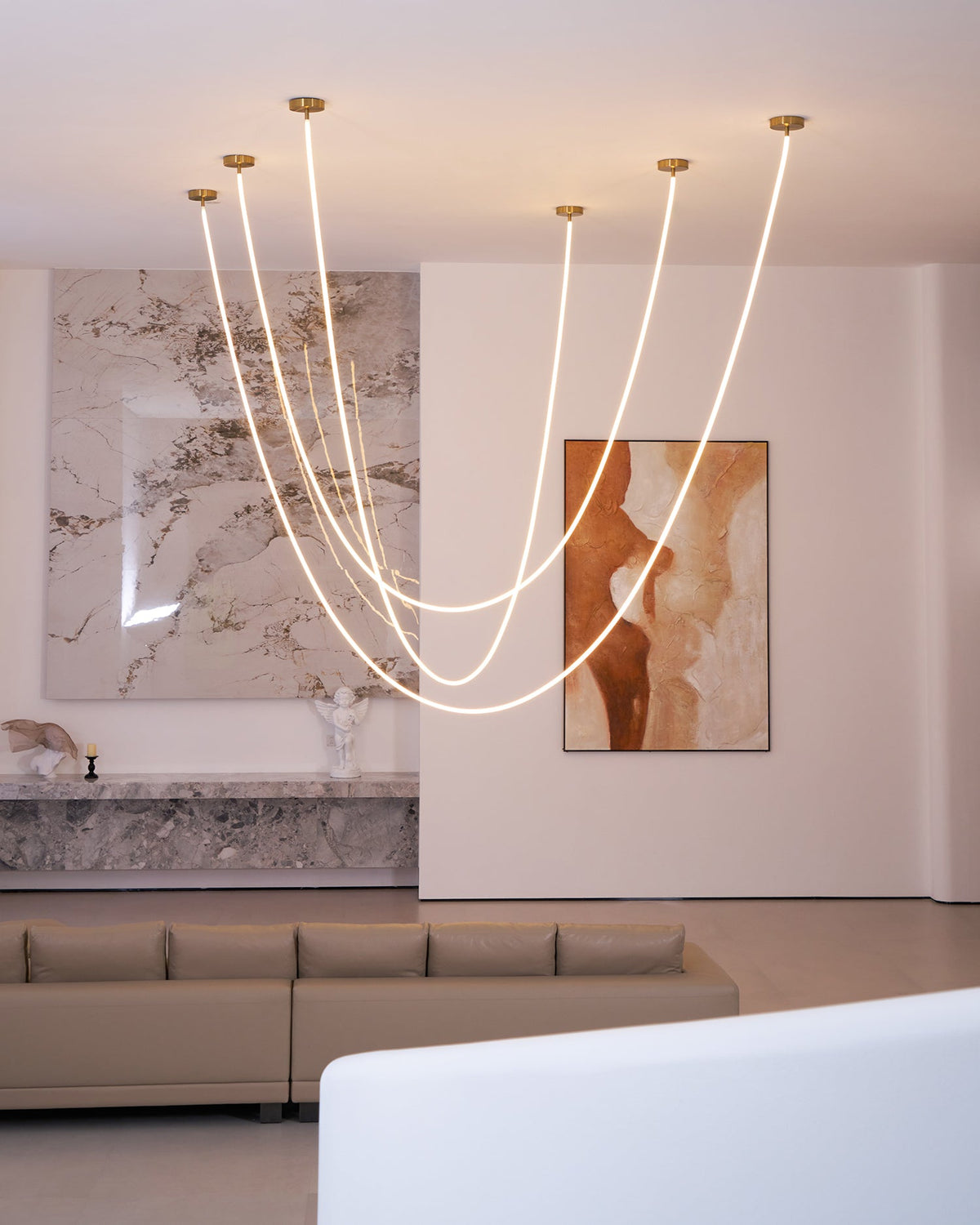 Lampada a sospensione a curva flessibile
