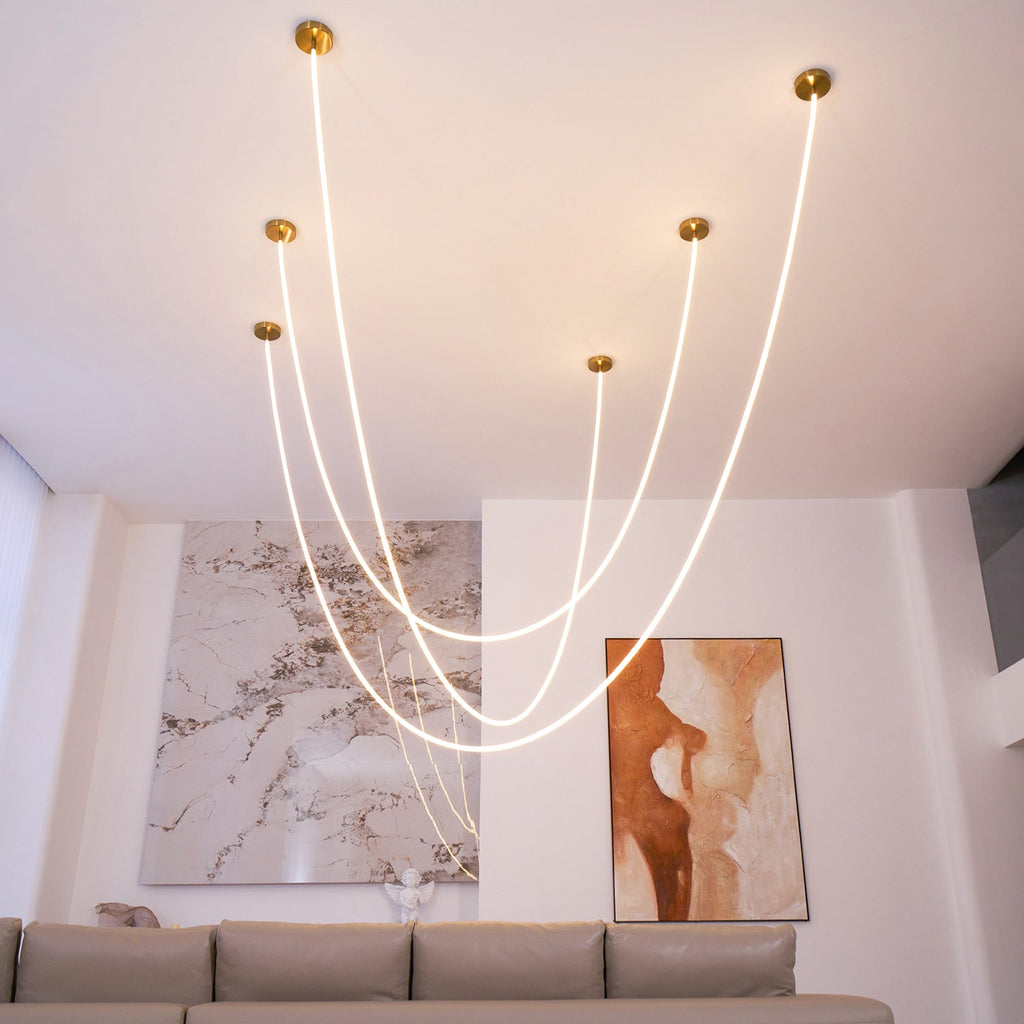 Lampada a sospensione a curva flessibile