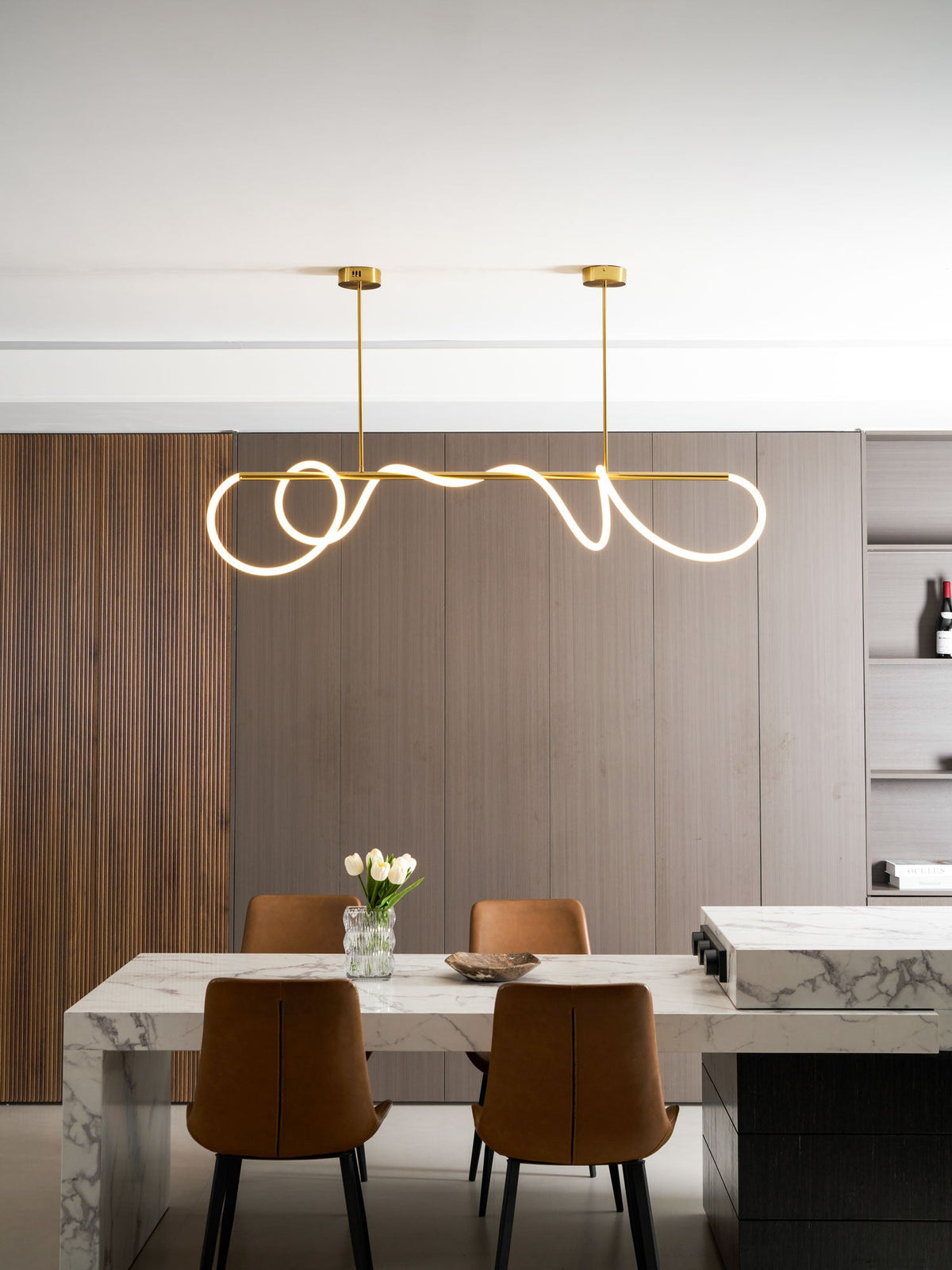 Lampadario a Curva Lineare Flessibile