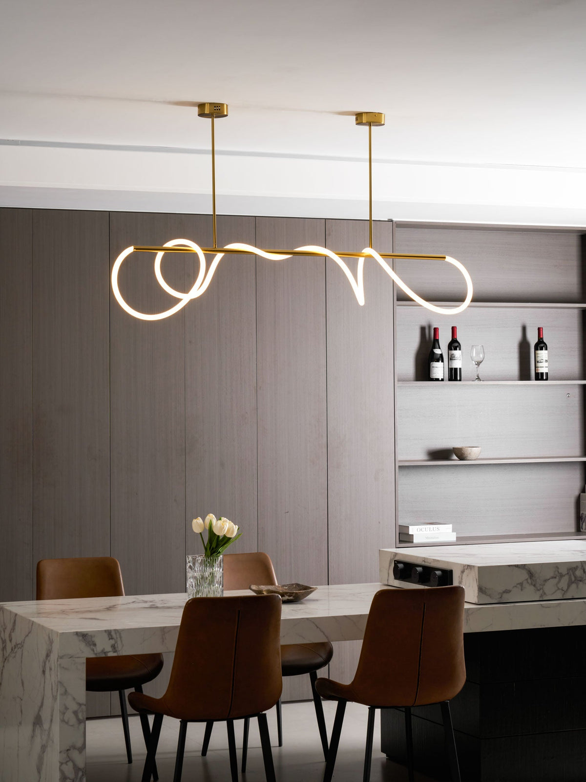 Lampadario a Curva Lineare Flessibile