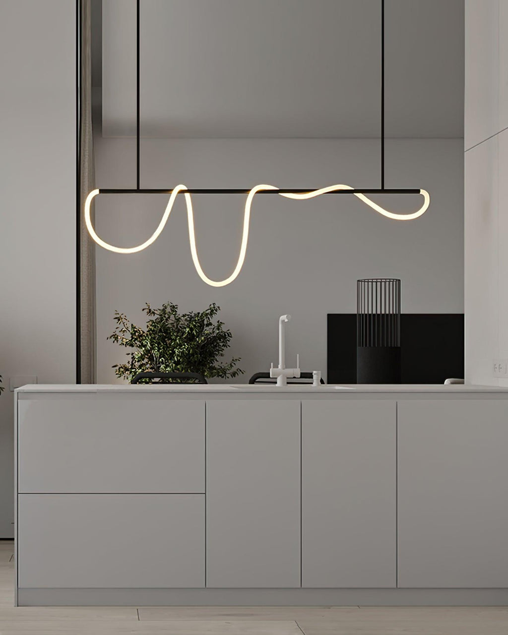 Lampadario a Curva Lineare Flessibile