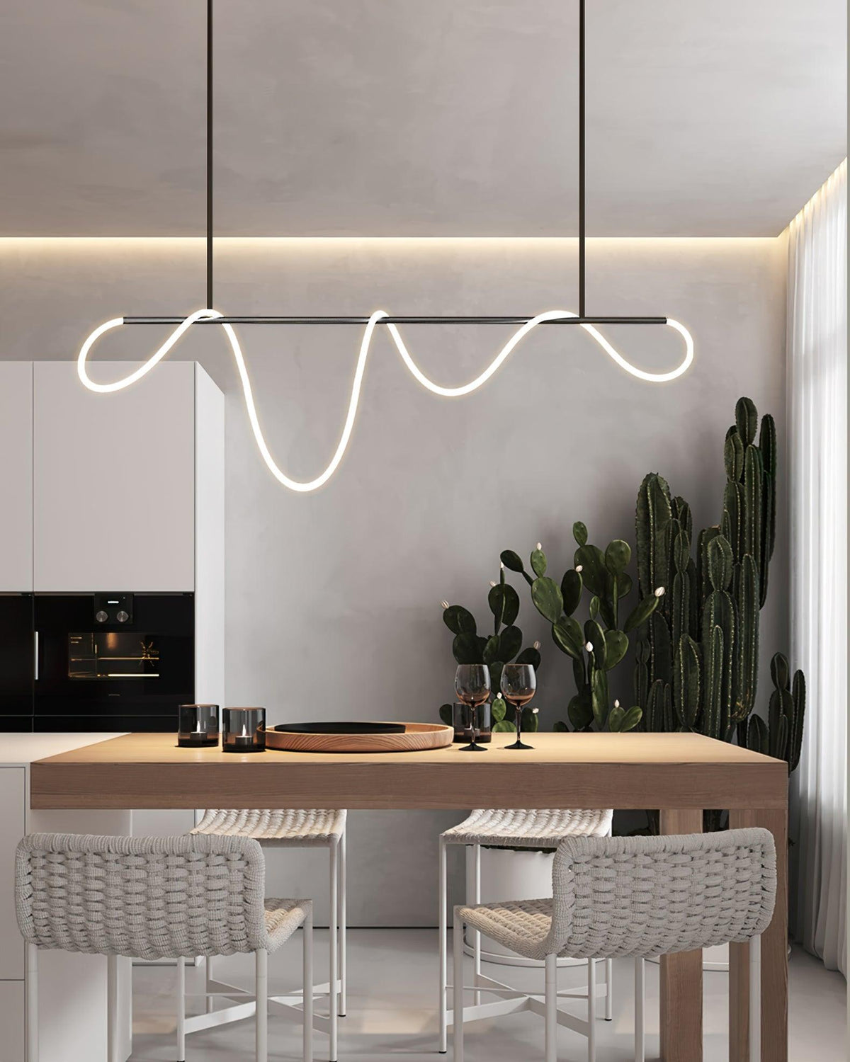 Lampadario a Curva Lineare Flessibile