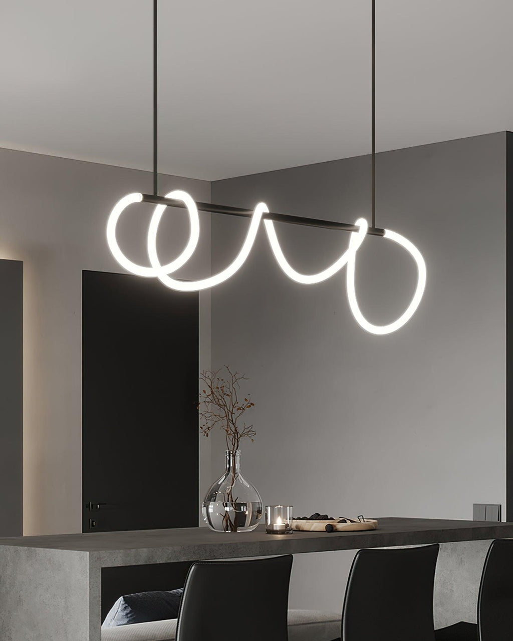 Lampadario a Curva Lineare Flessibile