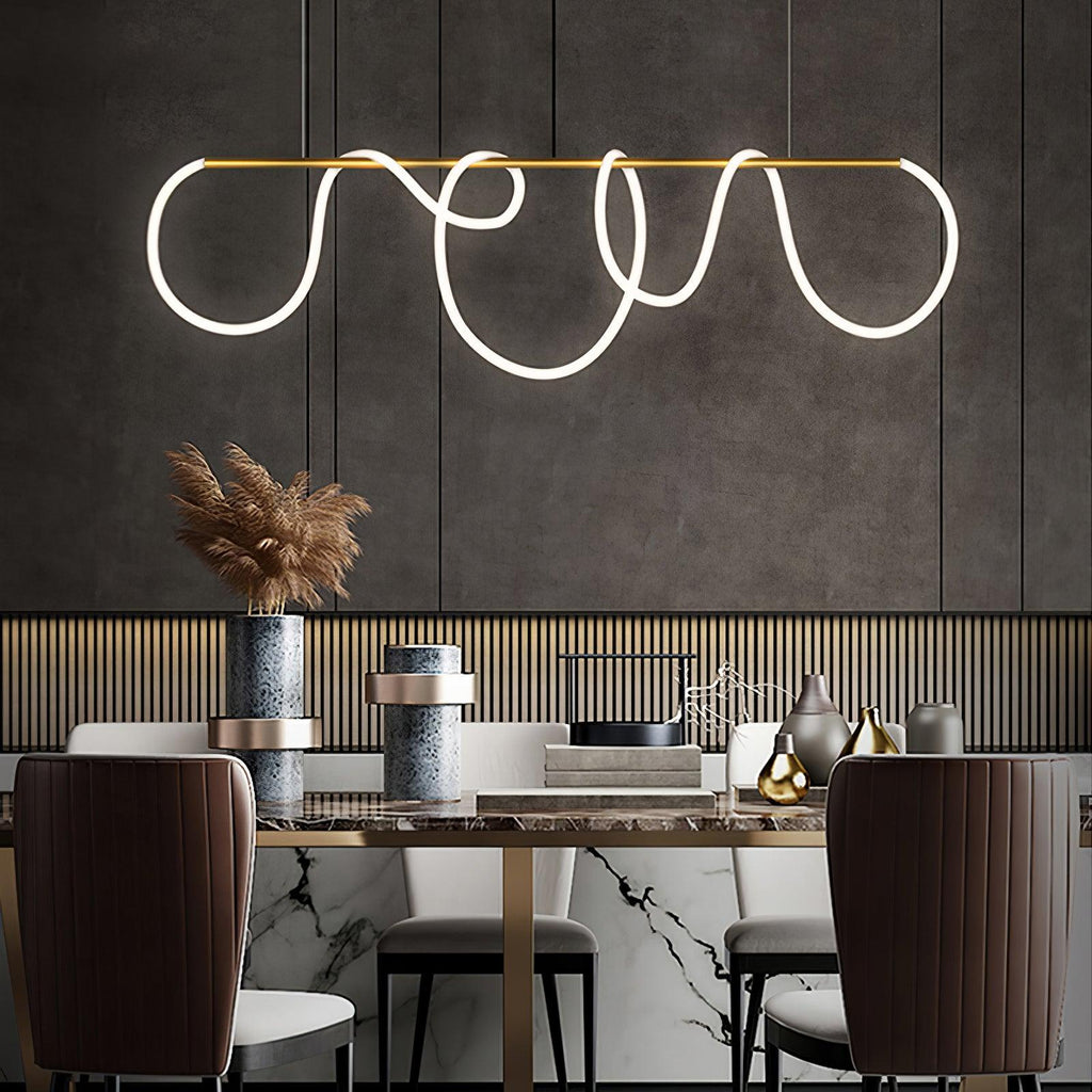 Lampadario a Curva Lineare Flessibile