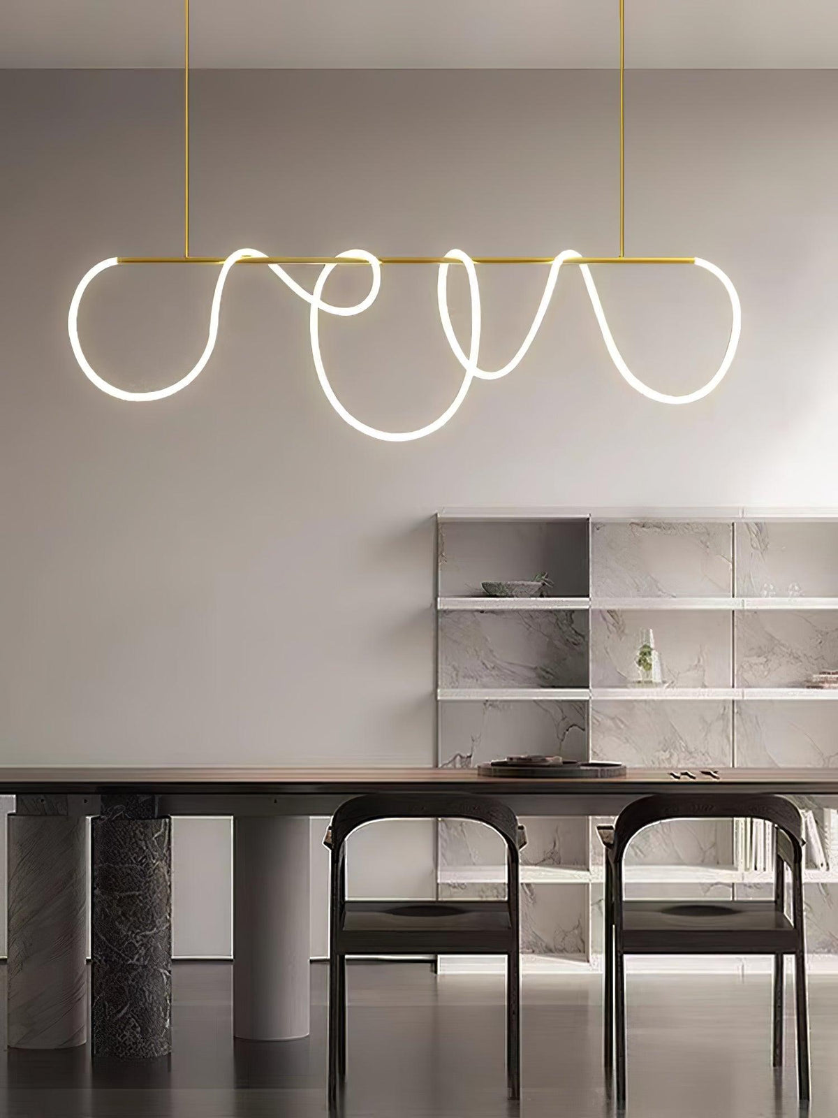 Lampadario a Curva Lineare Flessibile