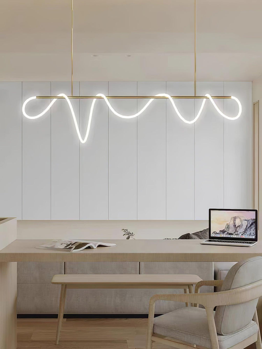 Lampadario a Curva Lineare Flessibile