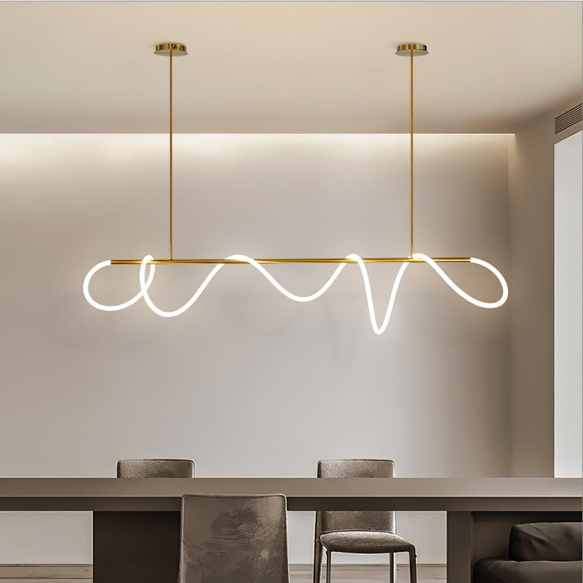 Lampadario a Curva Lineare Flessibile