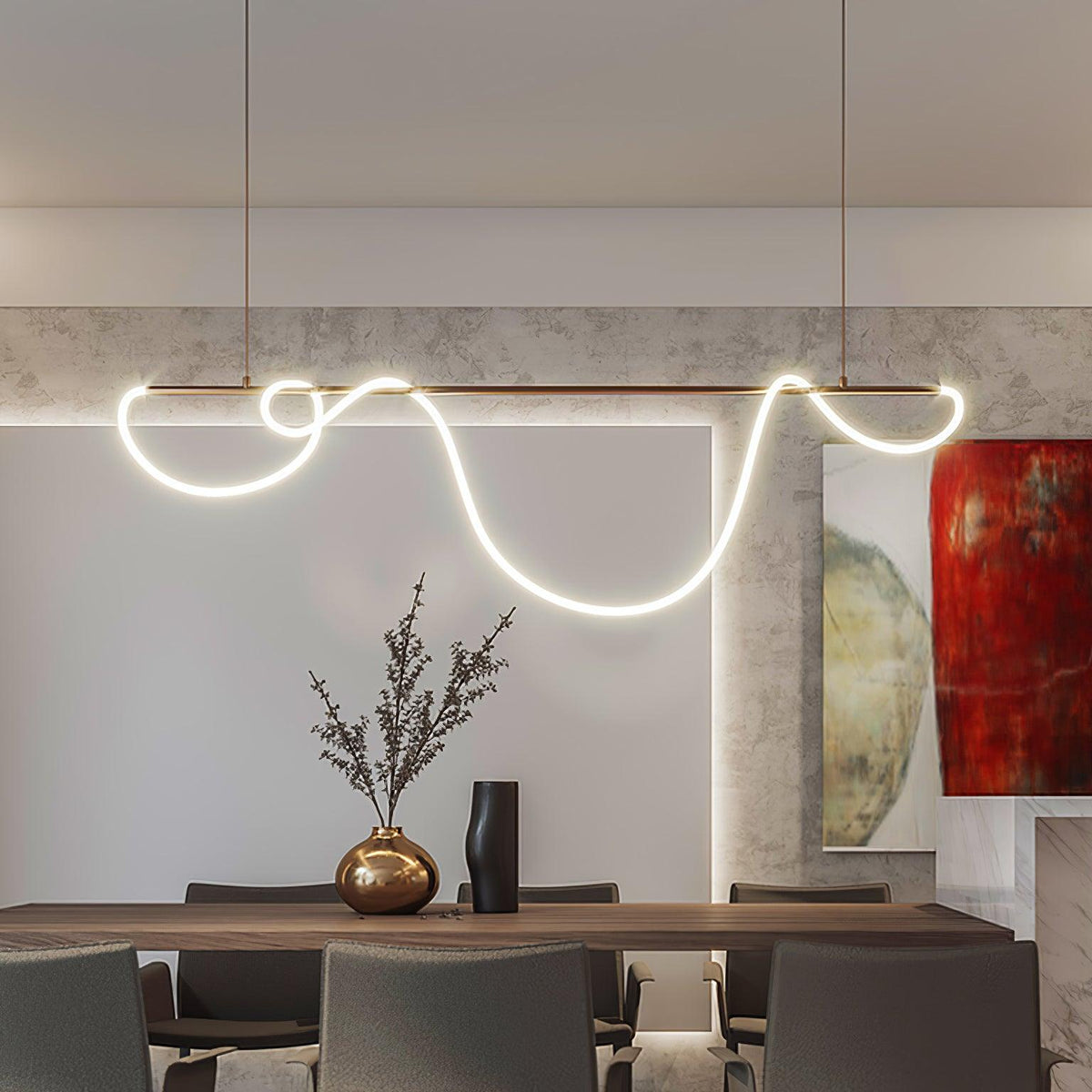 Lampadario a Curva Lineare Flessibile