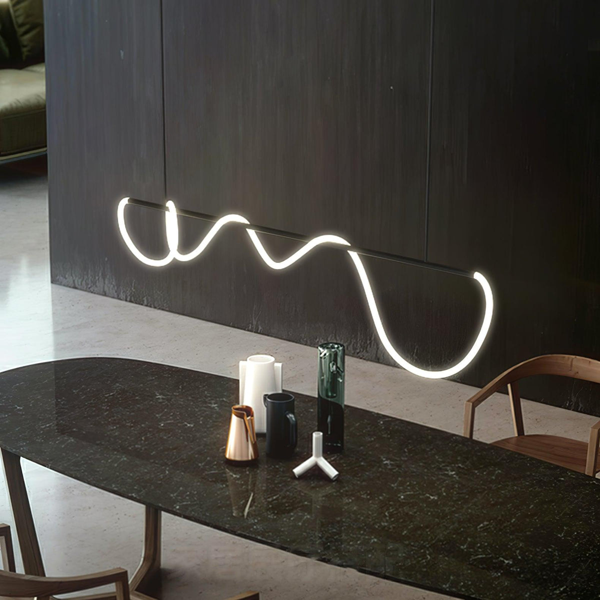 Lampadario a Curva Lineare Flessibile