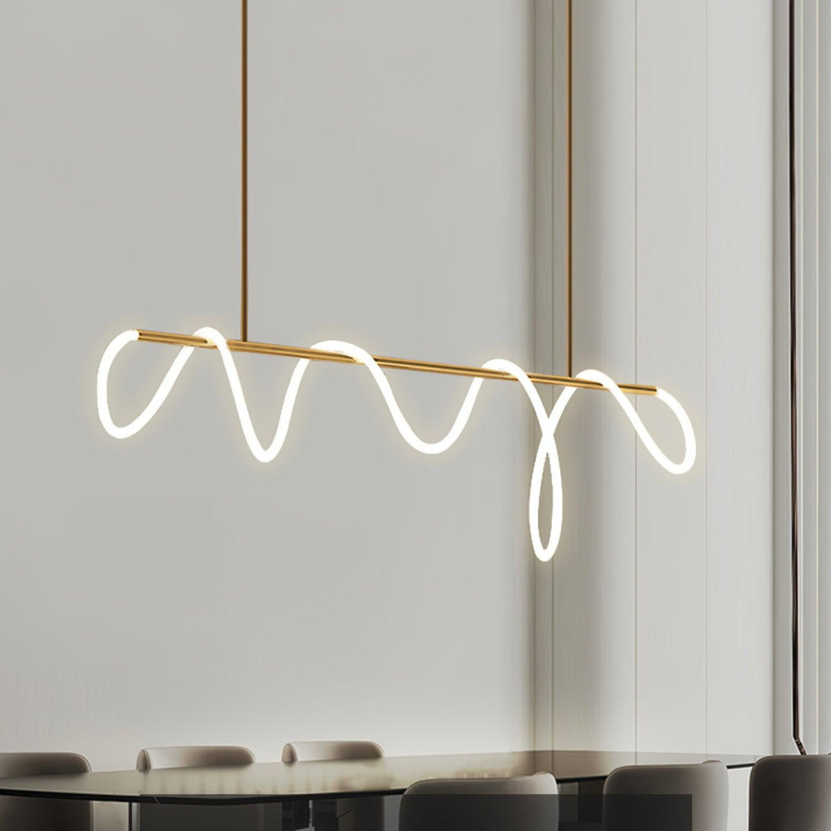 Lampadario a Curva Lineare Flessibile