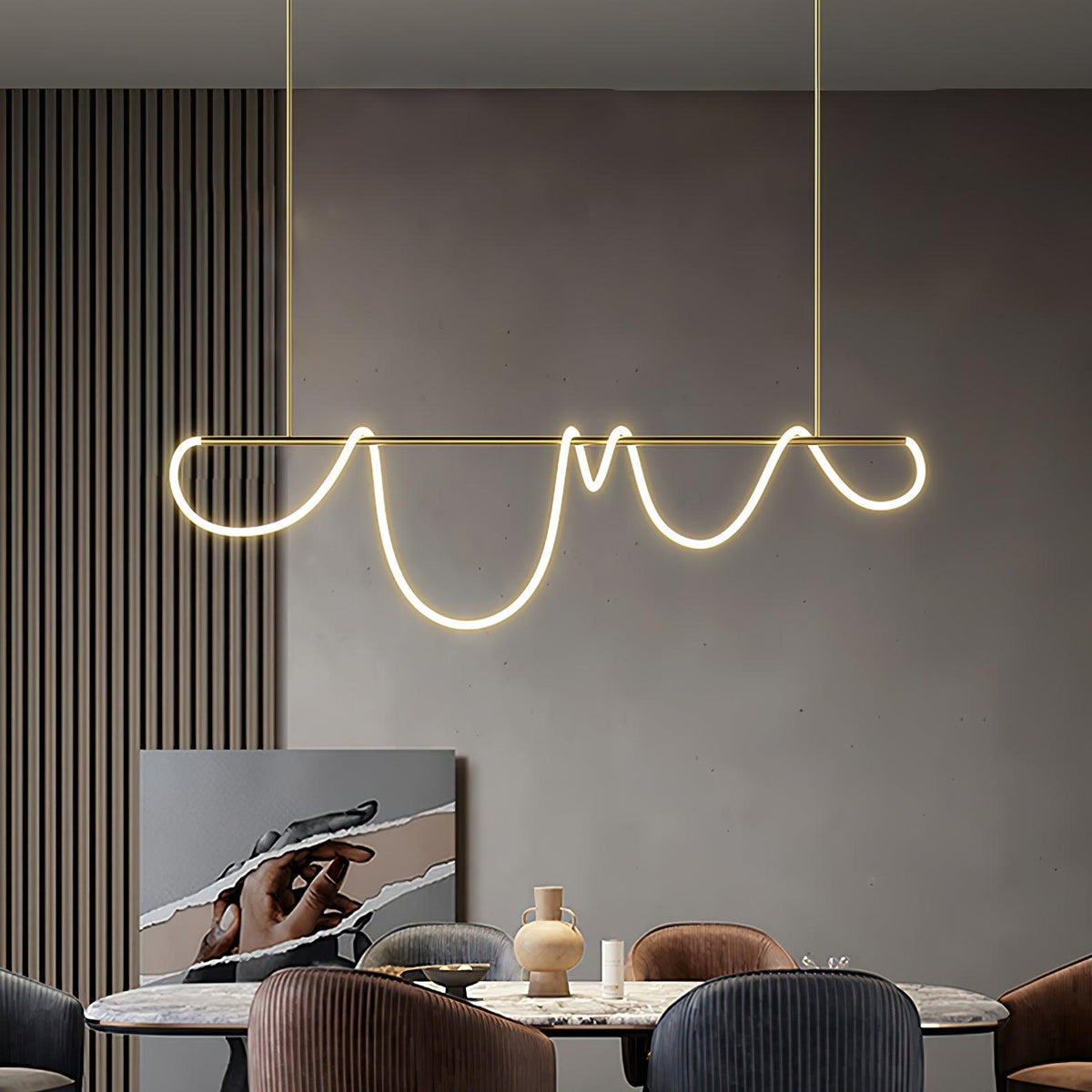 Lampadario a Curva Lineare Flessibile