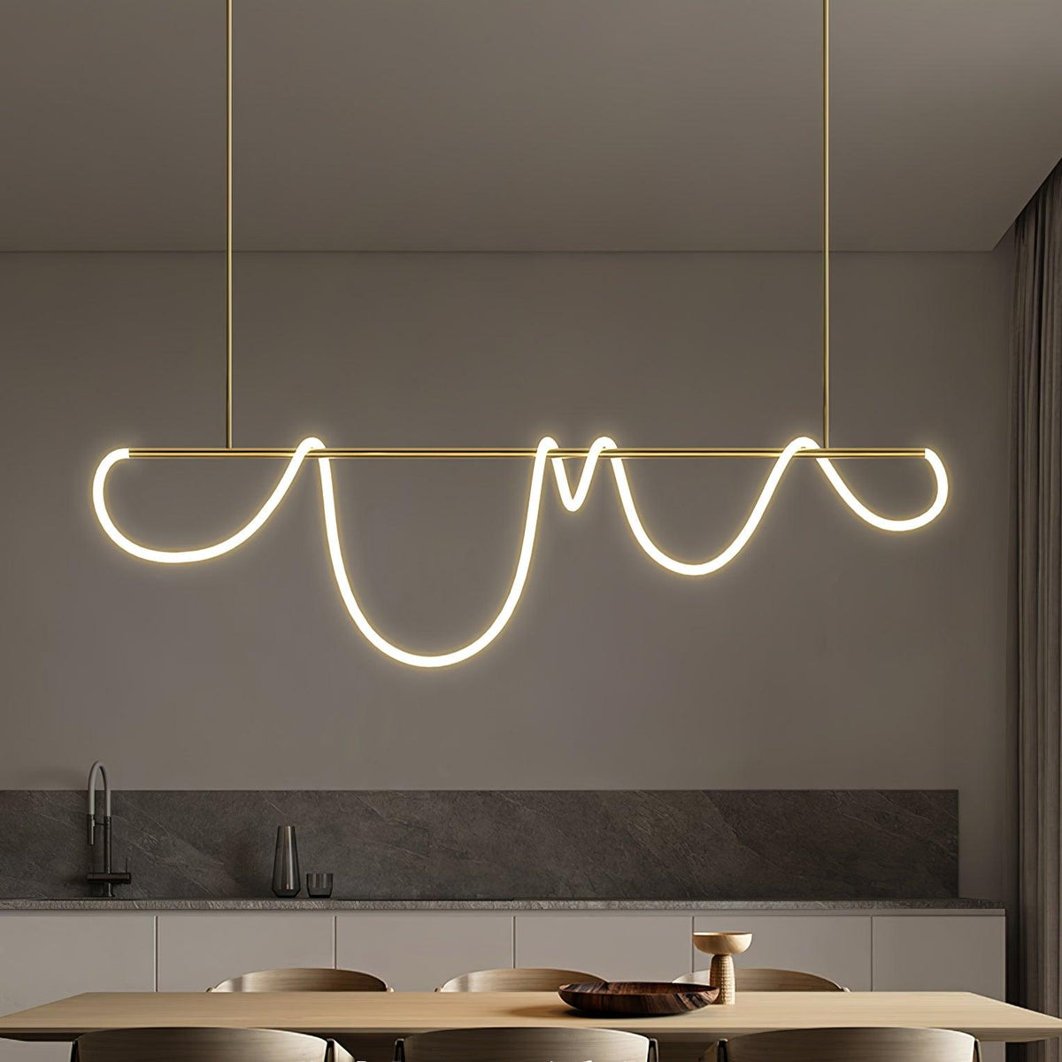 Lampadario a Curva Lineare Flessibile
