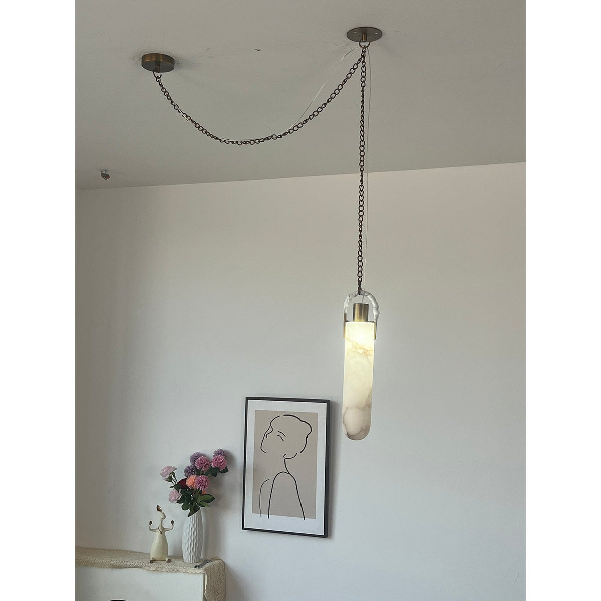 Lampada a Sospensione in Alabastro Flint