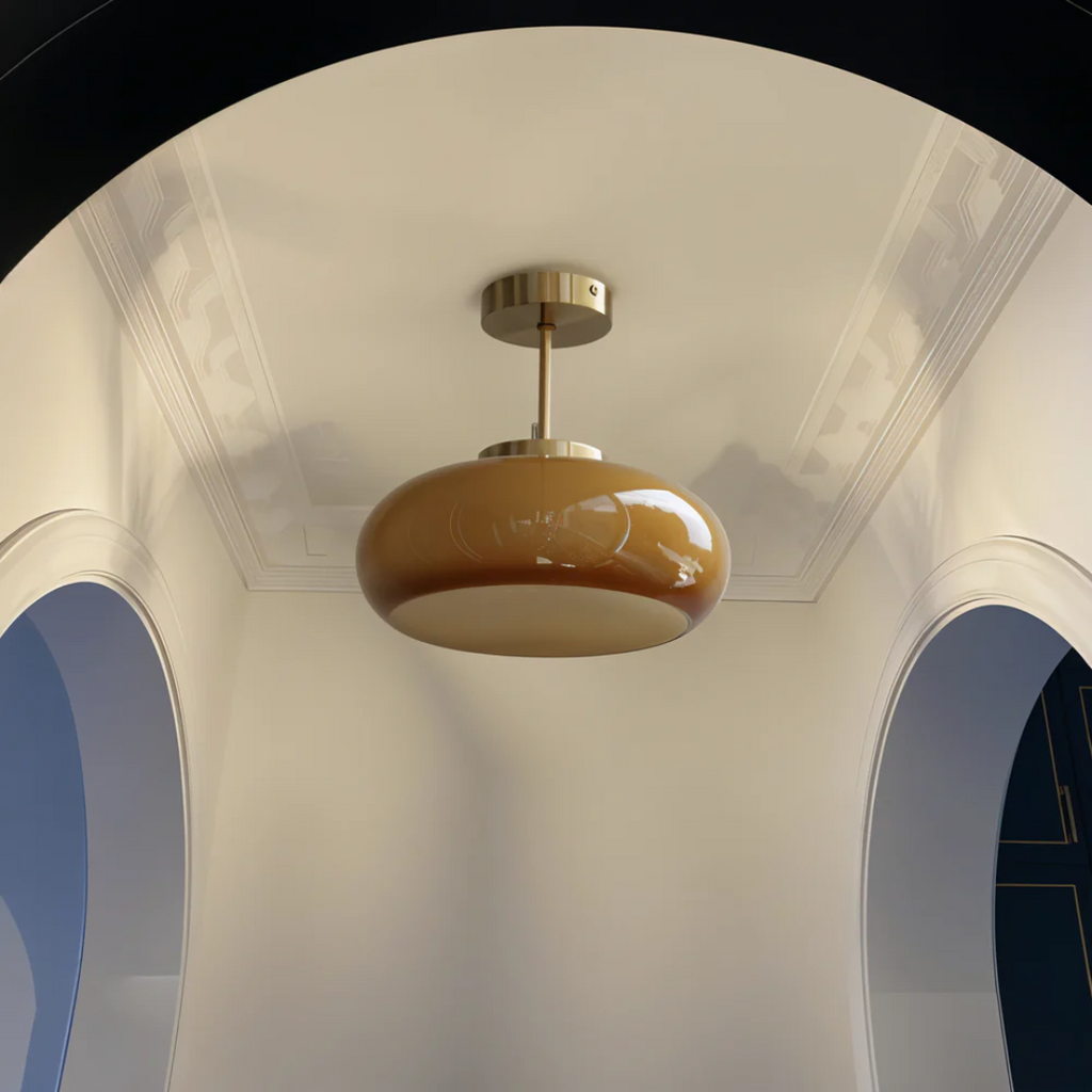 Lampada da soffitto in vetro vintage 1 luce