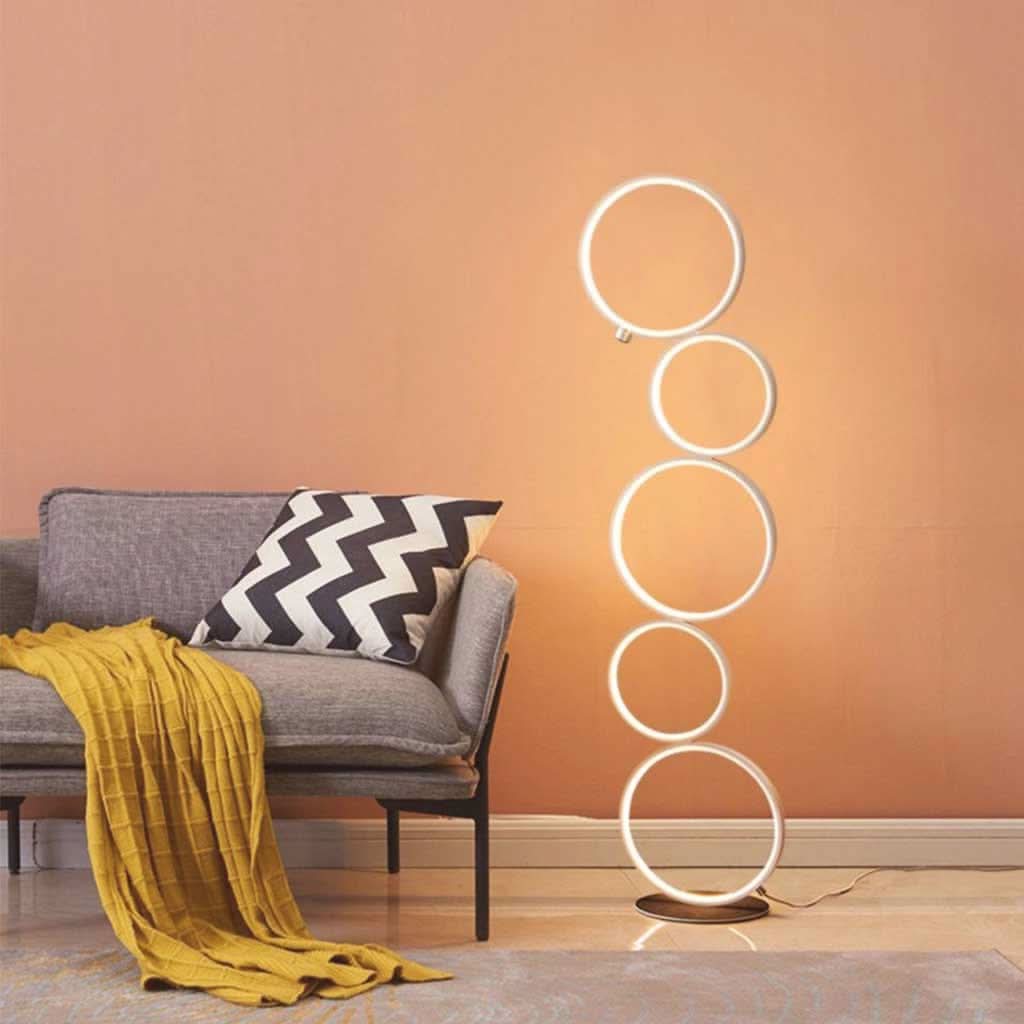 Lampada da Terra con Luce LED Calda – Illuminazione Atmosferica per Soggiorno e Camera da Letto