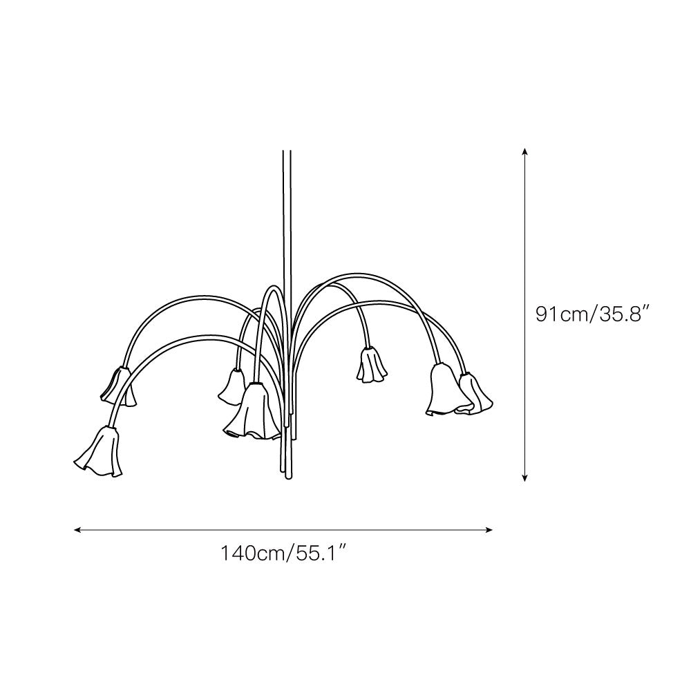 Lampadario in Vetro Flora