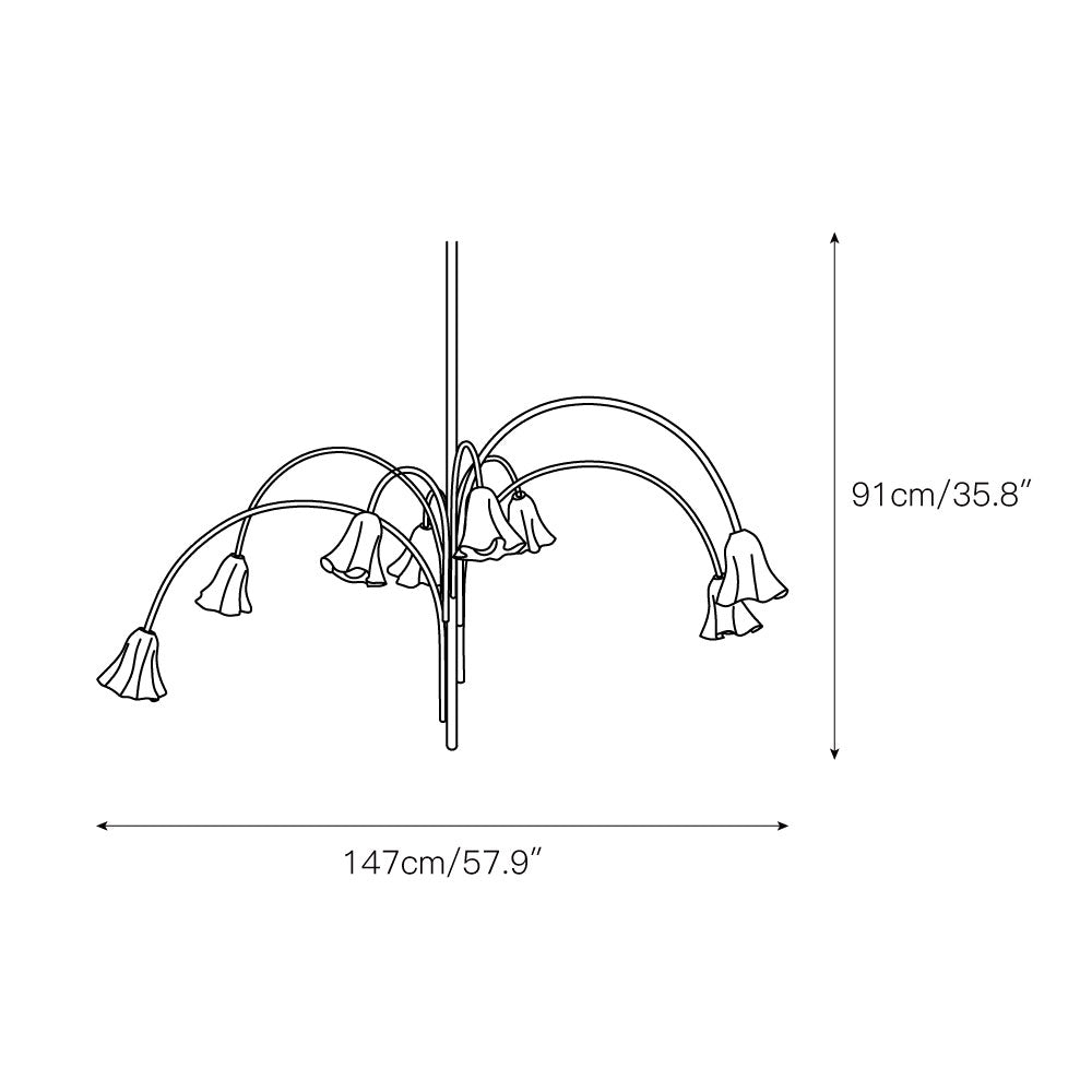 Lampadario in Vetro Flora
