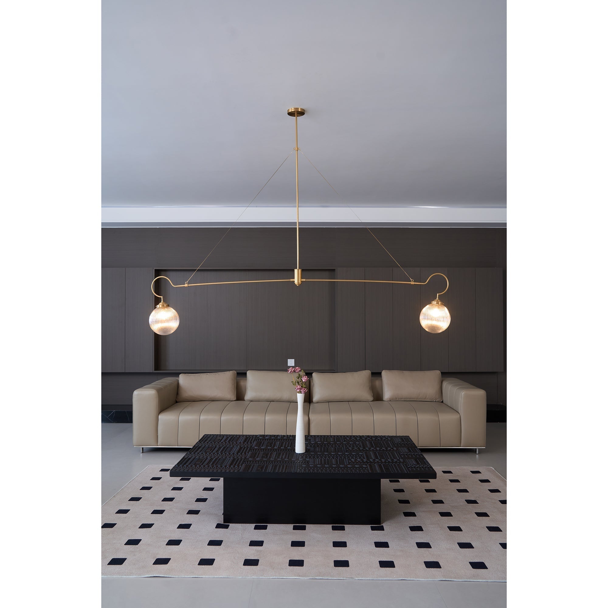 Lampadario in Vetro e Ottone Vavenia