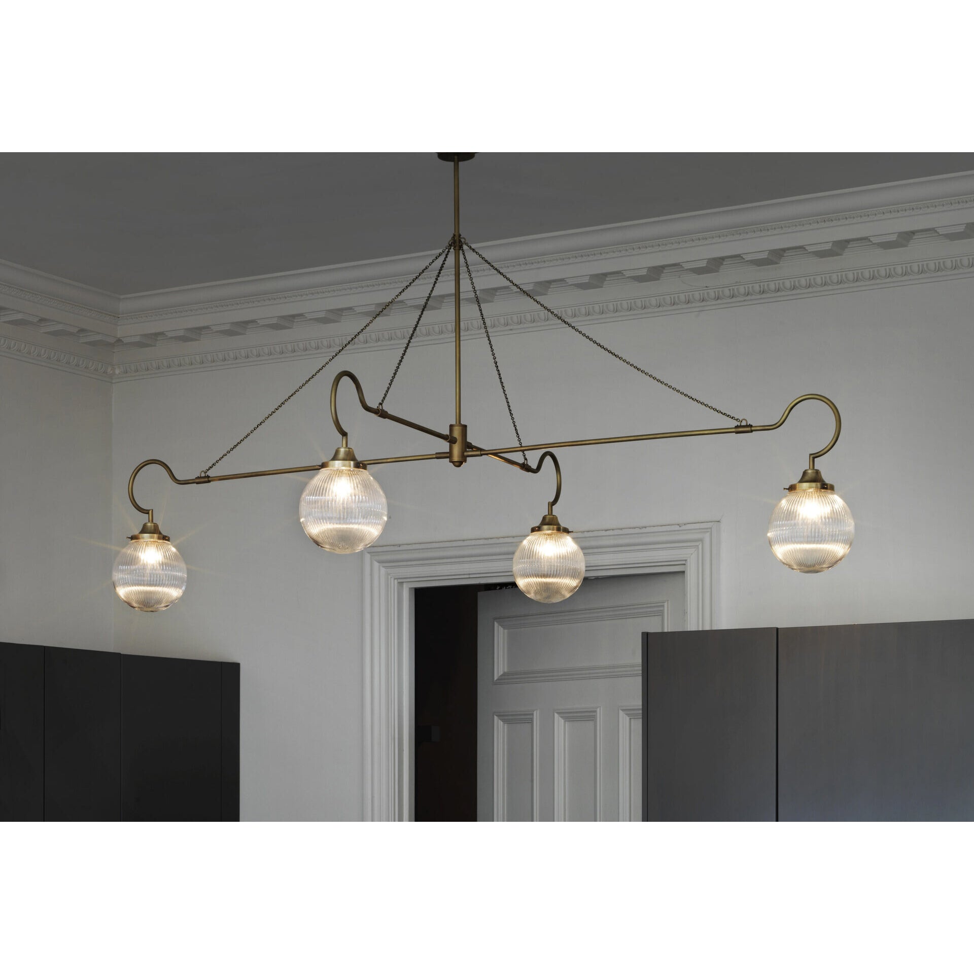 Lampadario in Vetro e Ottone Vavenia