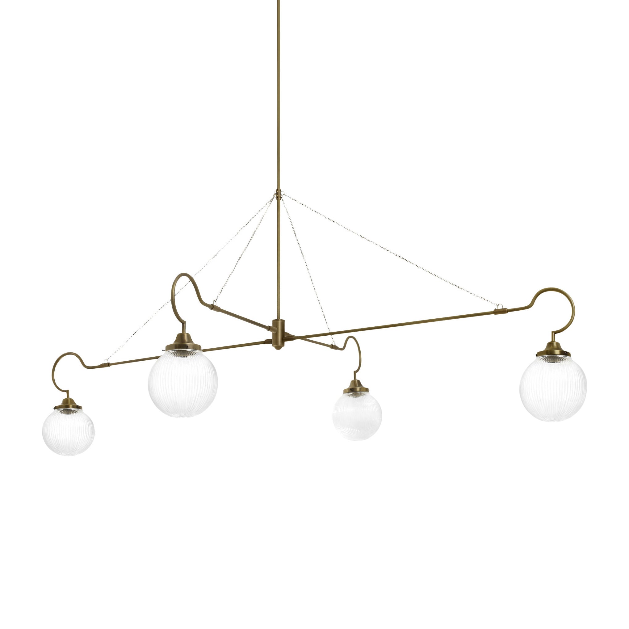 Lampadario in Vetro e Ottone Vavenia