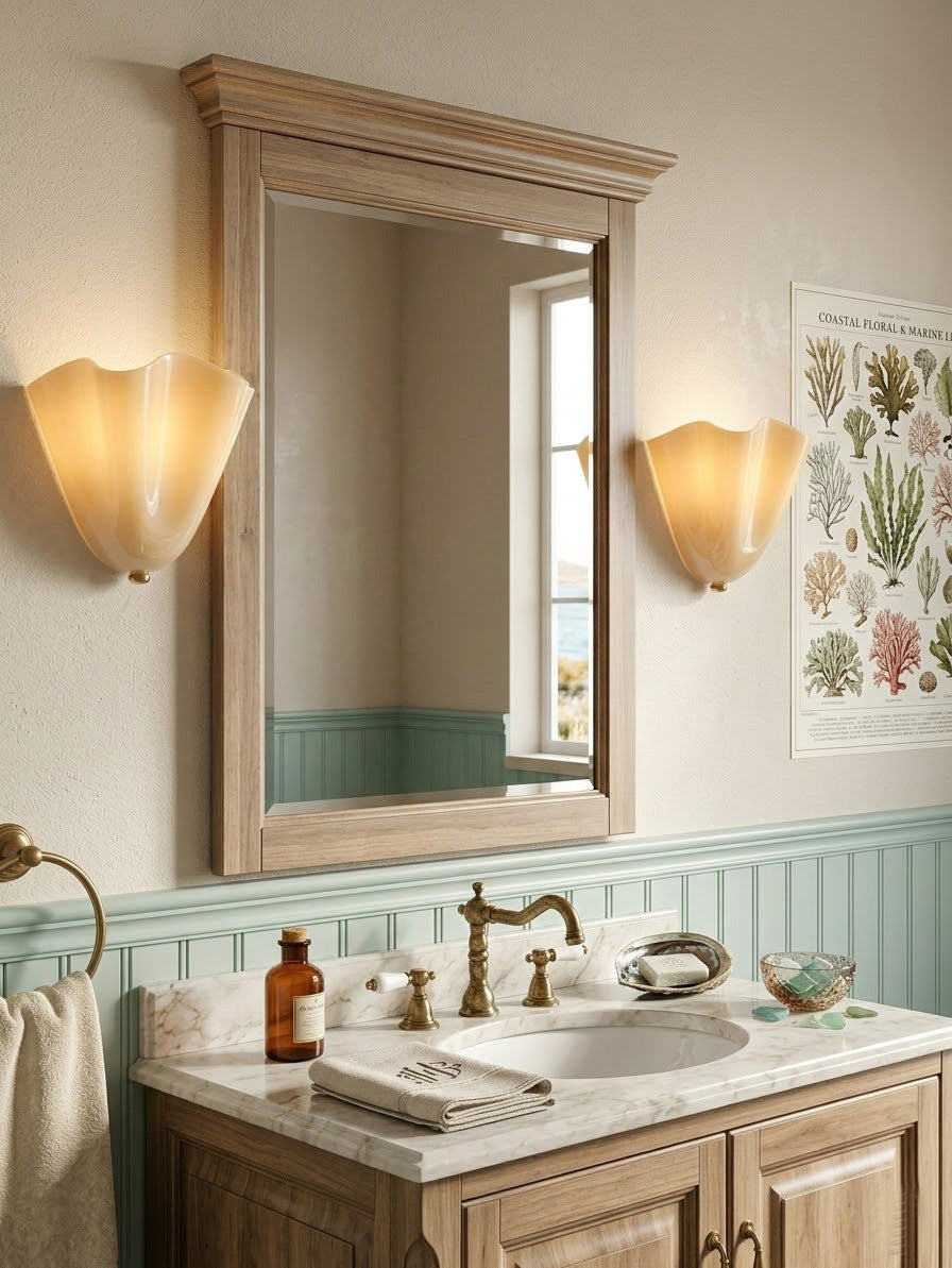Lampada da Parete in Vetro a Forma di Fiore