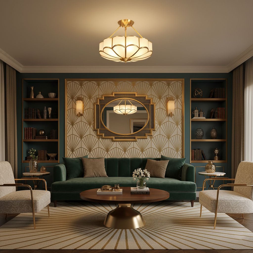 Lampada da soffitto in vetro a forma di fiore