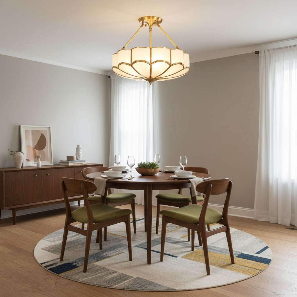 Lampada da soffitto in vetro a forma di fiore