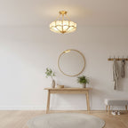 Lampada da soffitto in vetro a forma di fiore