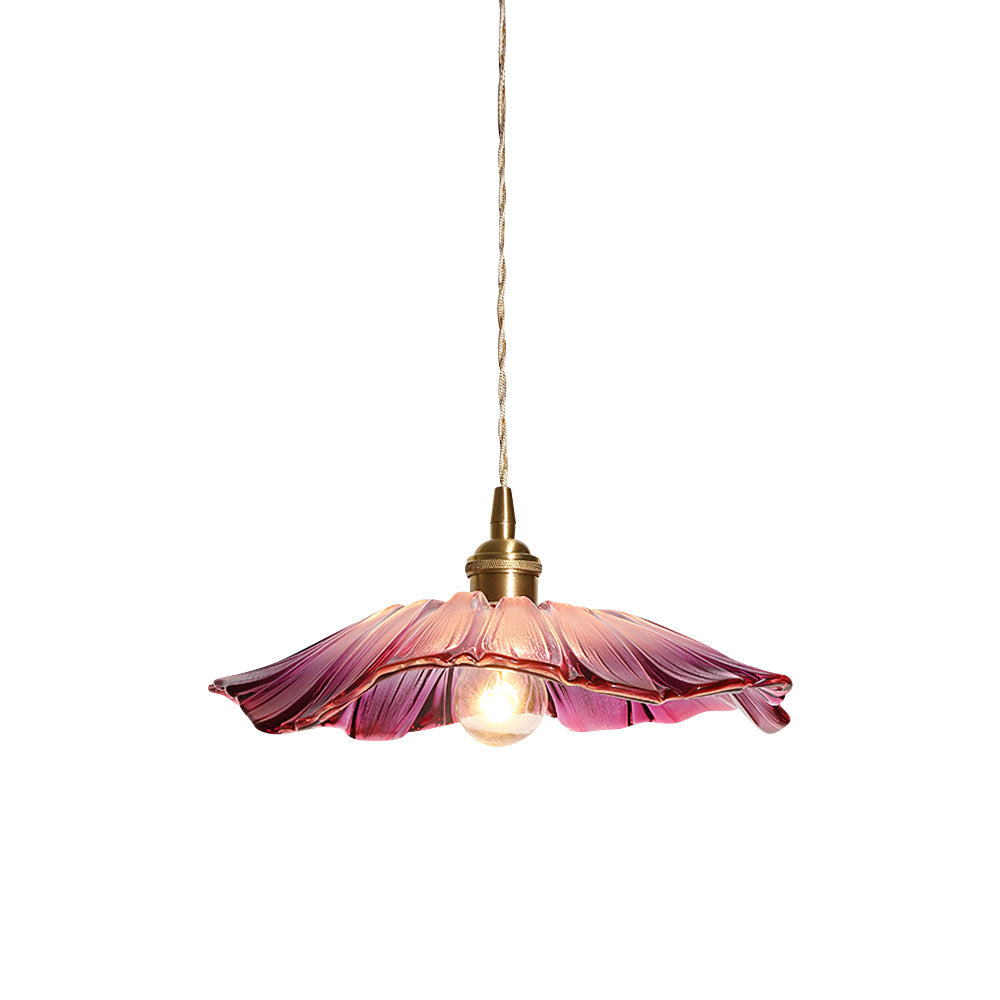 Lampada a Sospensione in Vetro a Forma di Fiore