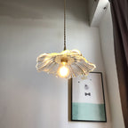 Lampada a Sospensione in Vetro a Forma di Fiore