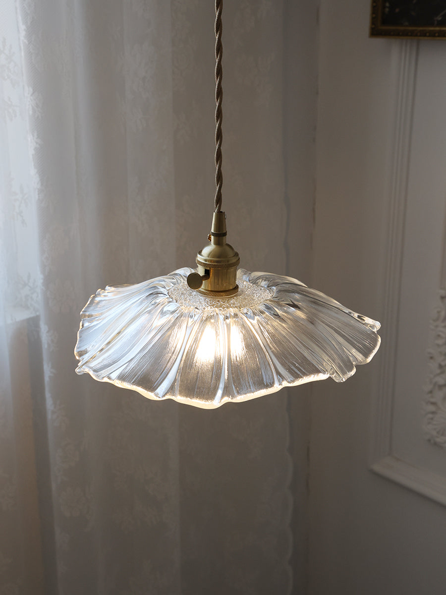 Lampada a Sospensione in Vetro a Forma di Fiore