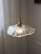 Lampada a Sospensione in Vetro a Forma di Fiore