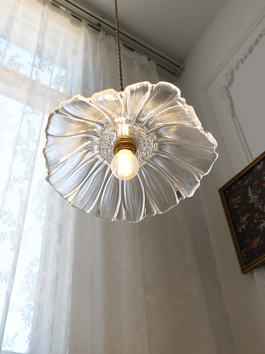 Lampada a Sospensione in Vetro a Forma di Fiore
